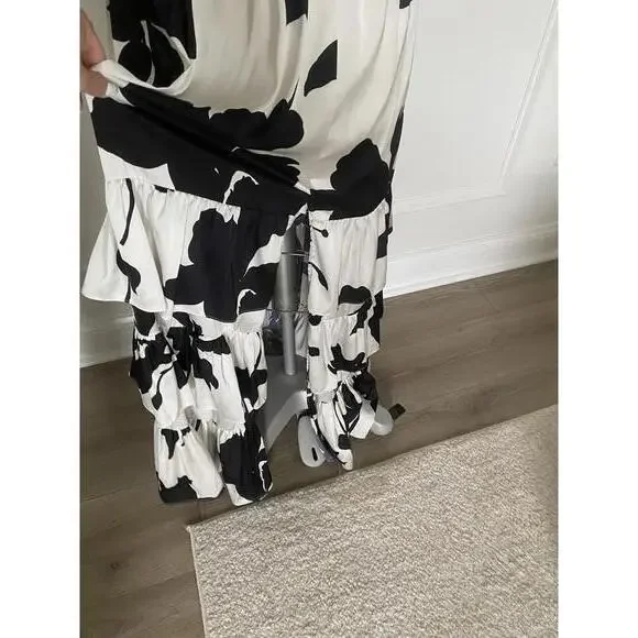 Hutch x Anthropologie - Satin Tiered Floral Maxi Dress, size 12 - Picture 6 of 14